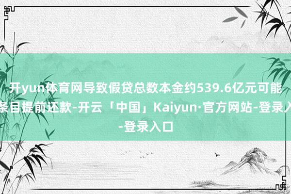 开yun体育网导致假贷总数本金约539.6亿元可能被条目提前还款-开云「中国」Kaiyun·官方网站-登录入口