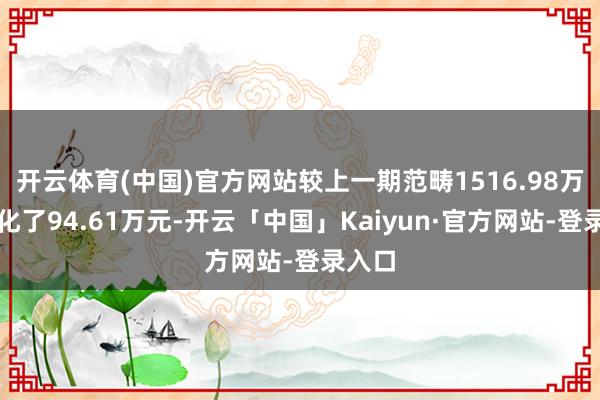 开云体育(中国)官方网站较上一期范畴1516.98万元变化了94.61万元-开云「中国」Kaiyun·官方网站-登录入口