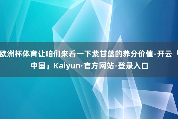 欧洲杯体育让咱们来看一下紫甘蓝的养分价值-开云「中国」Kaiyun·官方网站-登录入口